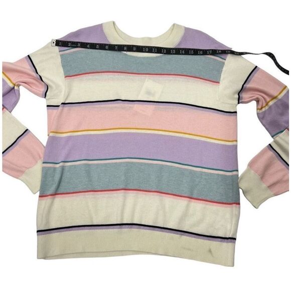 Splendid Silk-Cotton Blend Pullover Sweater Sz XSmall Multicolored Striped NWT ! - Picture 11 of 13